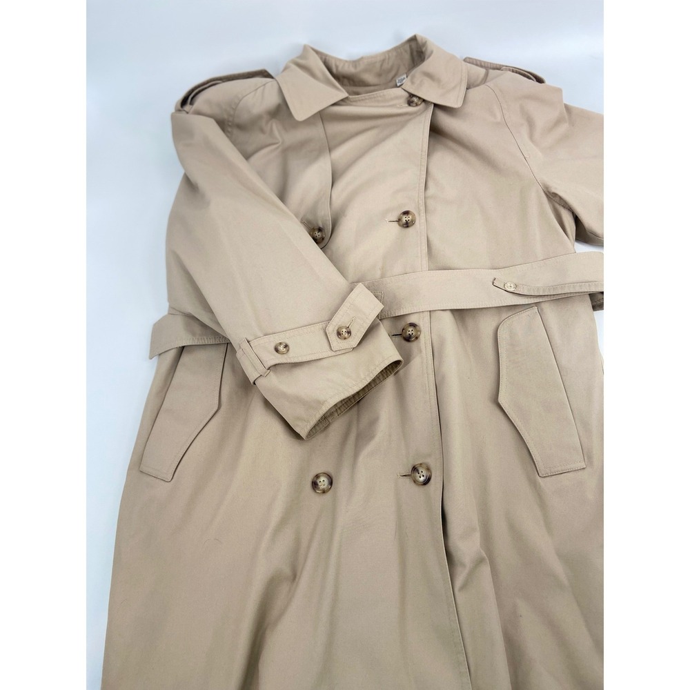 Classic Towne London Fog Beige Zip Liner Single Breasted Belted‎ Coat Size 6P